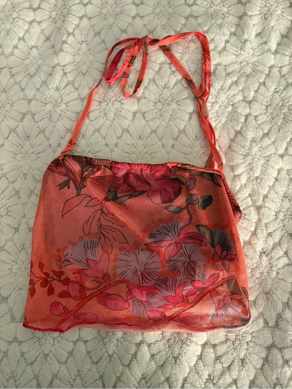 Floral Coral Halter Top